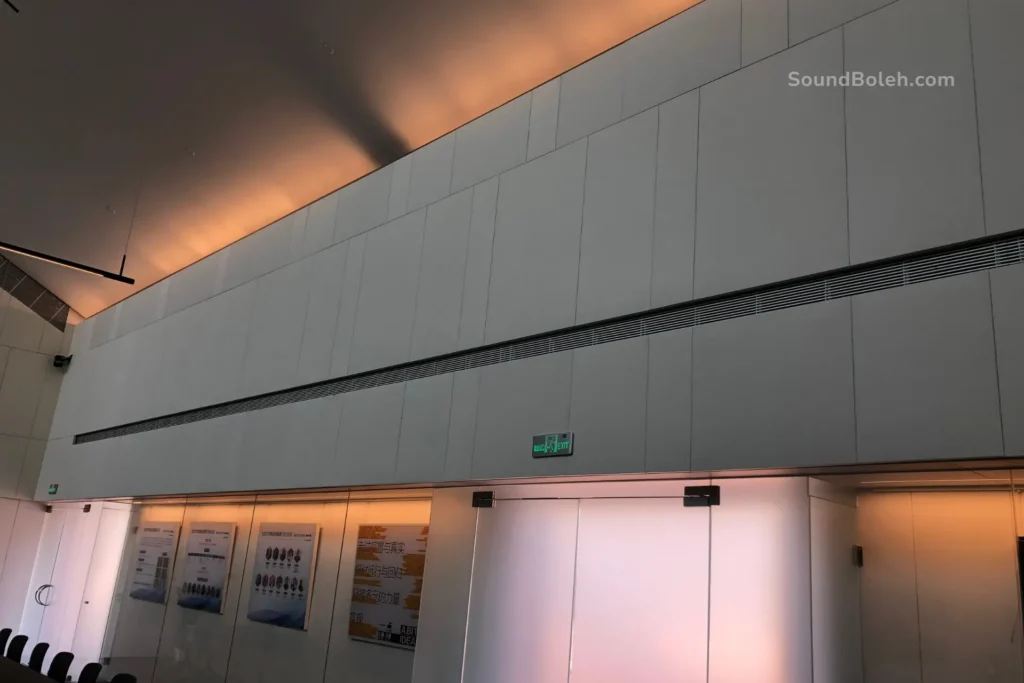 wall fabric acoustic panel setup